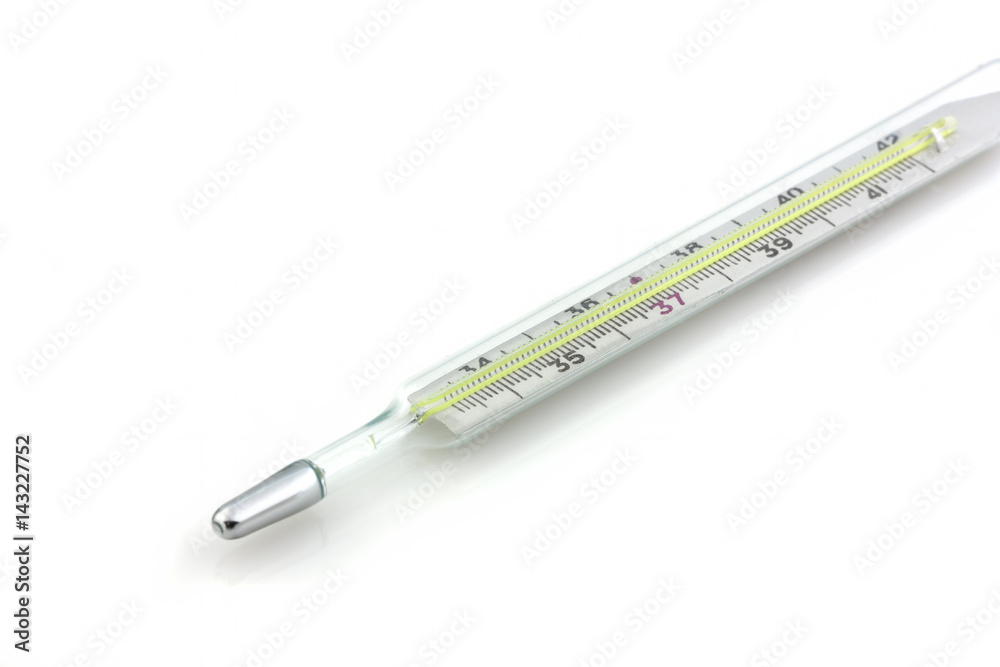 Mercury thermometer isolated on white background Mercury thermometer isolated on white background