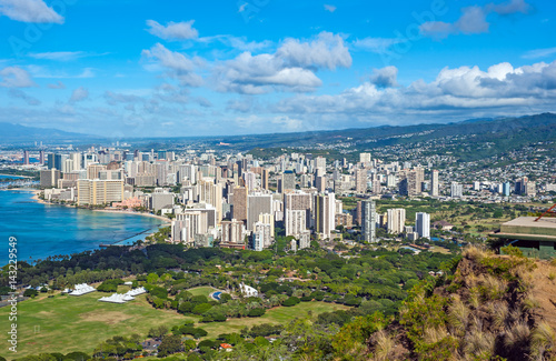 View of Honolulu city from Diamond Head, Hawaii