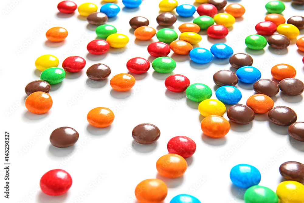 Delicious candies on white background Delicious candies on white background
