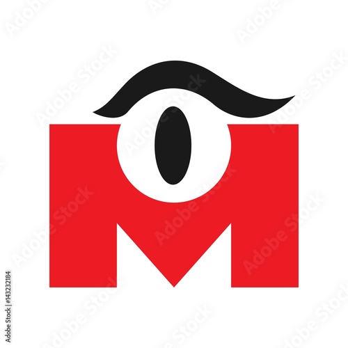m logo vector. eye logo.