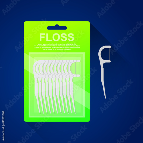Dental floss vector flat design