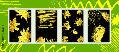 Cards Set with Glittering Gold