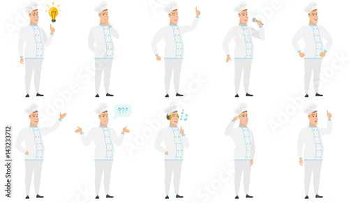 Vector set of illustrations with chef characters.