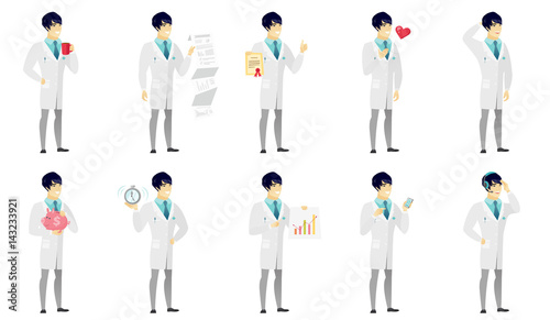 Vector set of illustrations with doctor characters