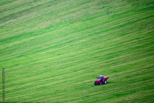 Tractor work on field