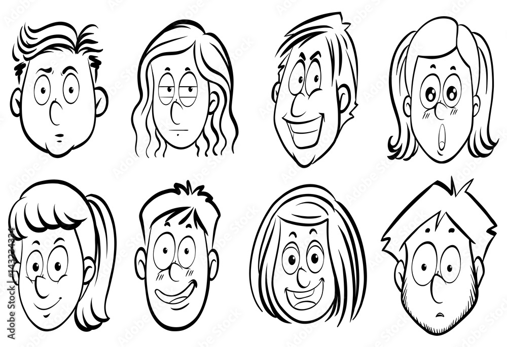 Eight faces of human expressions Eight faces of human expressions