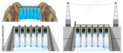 Different designs of dam photo