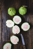 Fresh Guavas on the old wood
