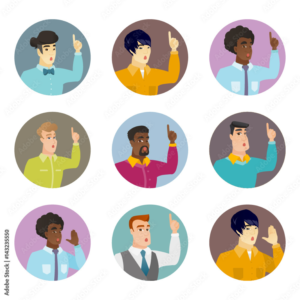 Vector set of business characters in the circle. Vector set of business characters in the circle.