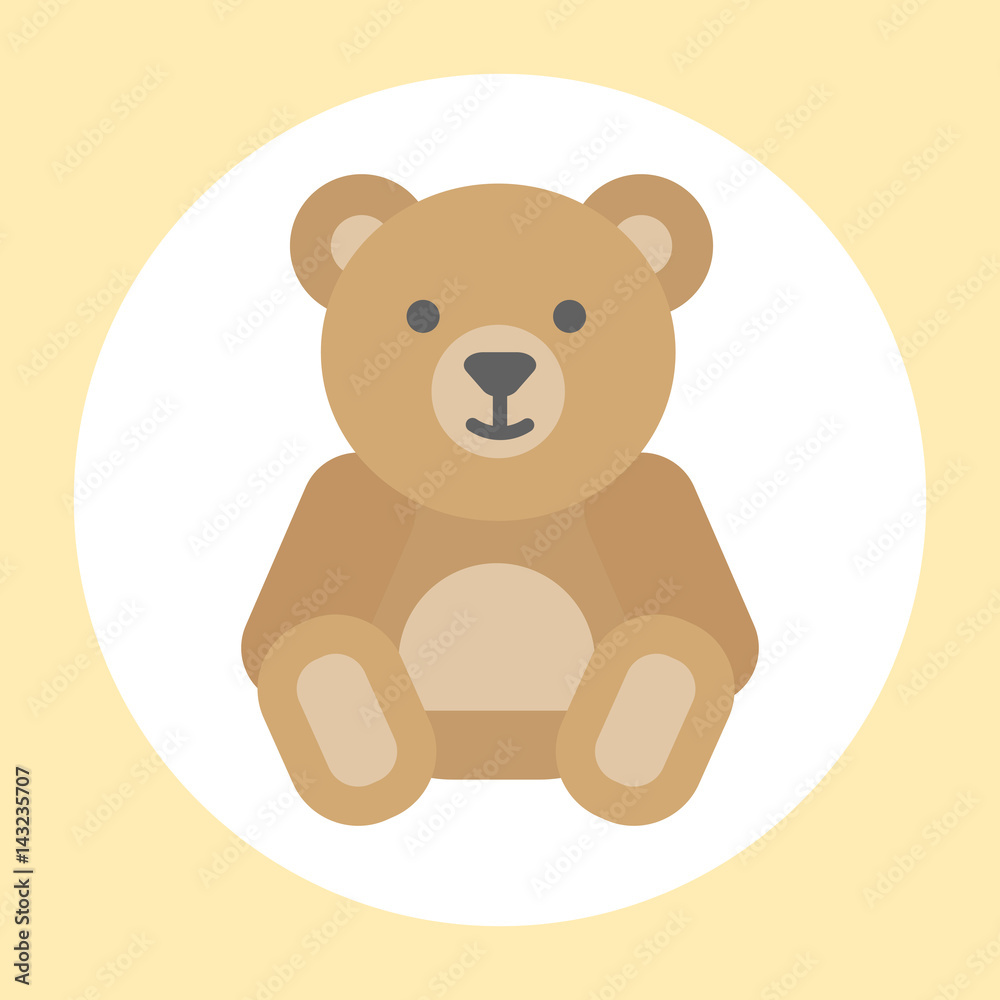 Gift toy teddy bear icon baby cartoon character vector illustration brown greeting isolated Gift toy teddy bear icon baby cartoon character vector illustration brown greeting isolated