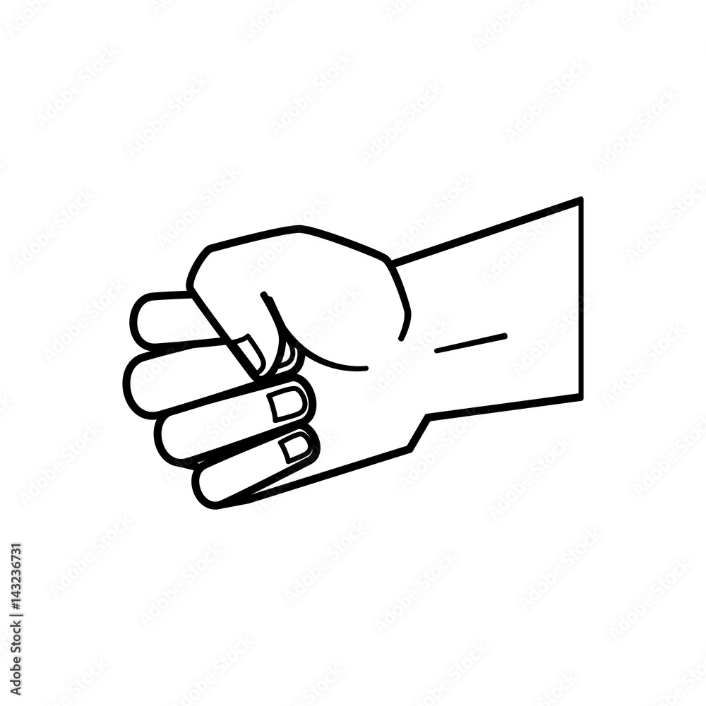 hand human fist isolated icon vector illustration design