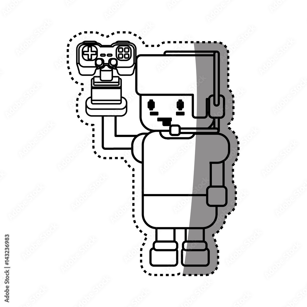 Gamer boy pixelated icon vector illustration graphic design Gamer boy pixelated icon vector illustration graphic design