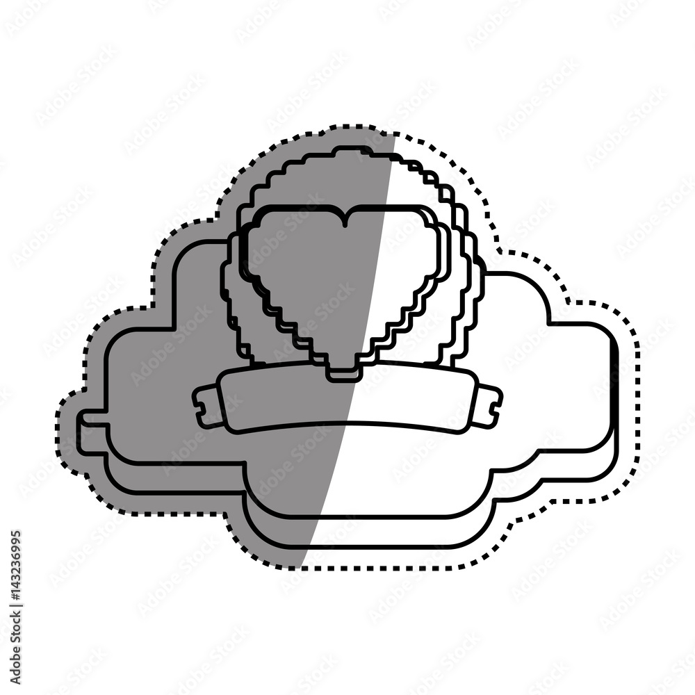 Pixelated heart shape icon vector illustration graphic design Pixelated heart shape icon vector illustration graphic design