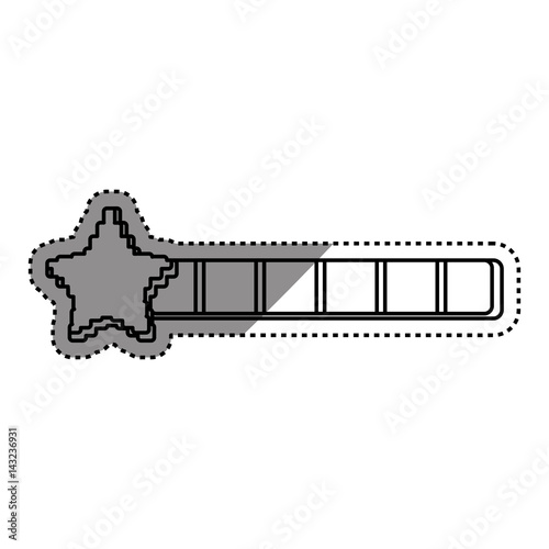 Star Pixelated videogame icon vector illustration graphic design