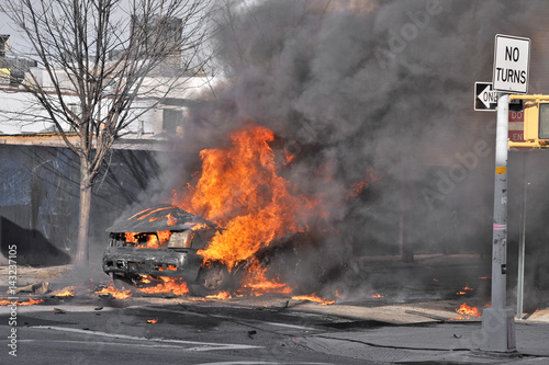 Obraz na płótnie Special effects car explosion 2012