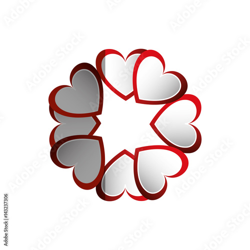love card with hearts vector illustration design