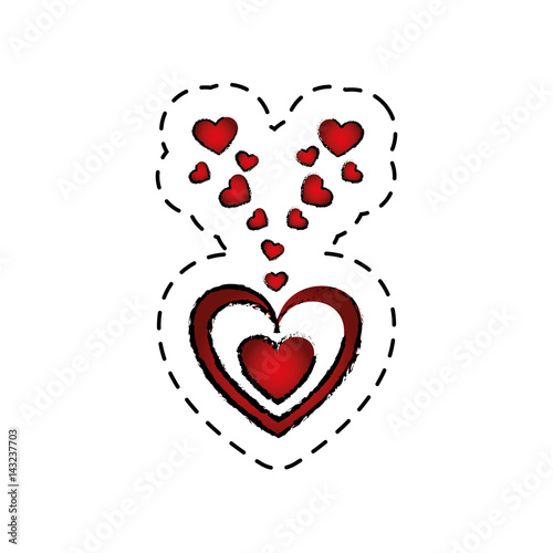 love card with hearts vector illustration design