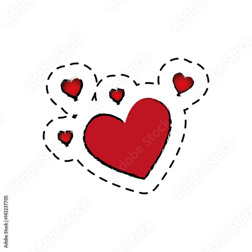 love card with hearts vector illustration design
