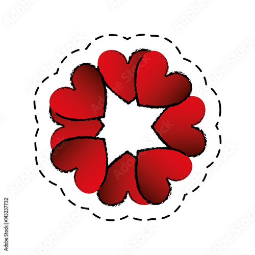 love card with hearts vector illustration design