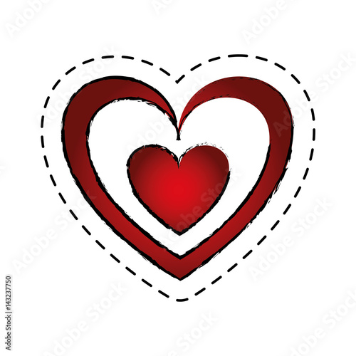 love card with hearts vector illustration design