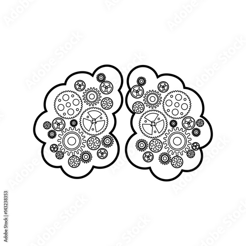 brain human with gears creative icon vector illustration design