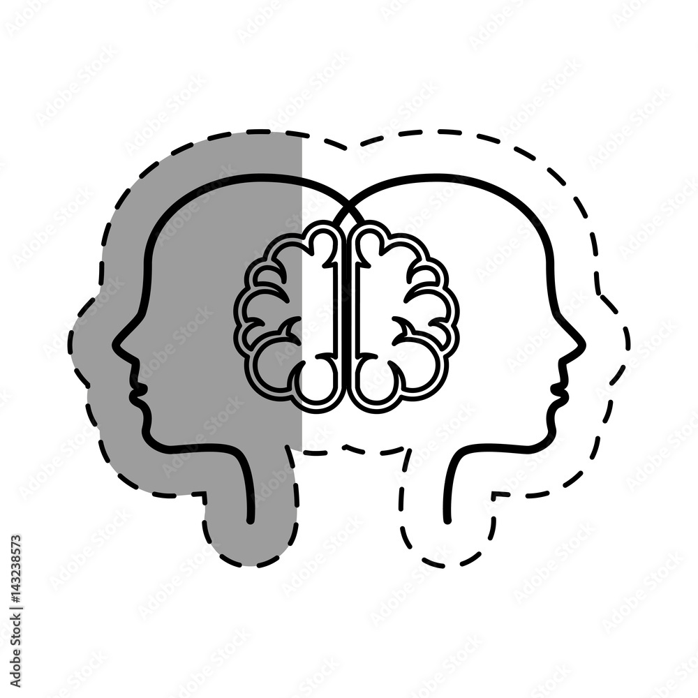 brain human with profile creative icon vector illustration design brain human with profile creative icon vector illustration design