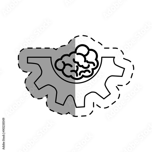 brain human with gear creative icon vector illustration design