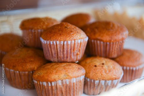 banana cup cake hot from oven