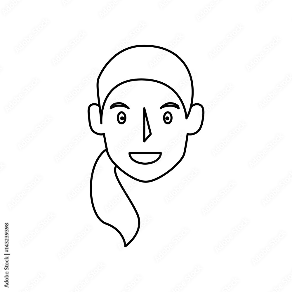 young woman head avatar vector illustration design