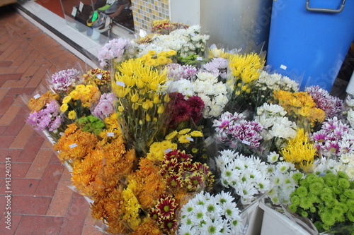 Bunches of Colorful Flowers for Sale in Hong Kong