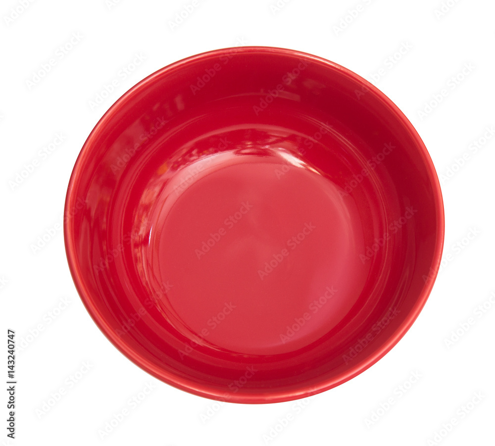 Empty red bowl isolated on white background , clipping path. Empty red bowl isolated on white background , clipping path.