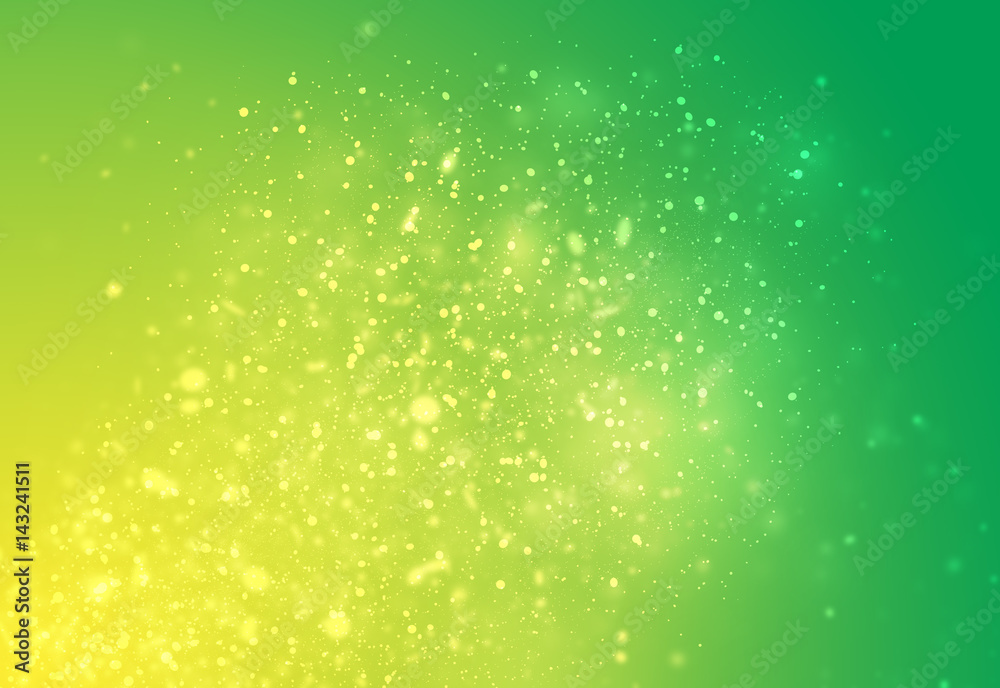 Green and Yellow glitter sparkles rays lights bokeh Festive Christmas Elegant abstract background.