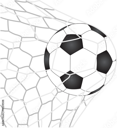 Soccer Football in Goal Net line sketched up Vector Illustrator, EPS 10.
