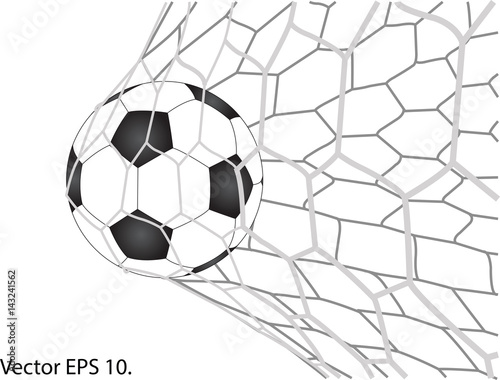 Soccer Football in Goal Net line sketched up Vector Illustrator, EPS 10. © ohmega1982