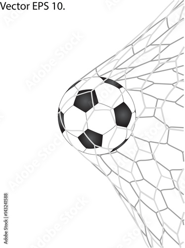 Soccer Football in Goal Net line sketched up Vector Illustrator  EPS 10.