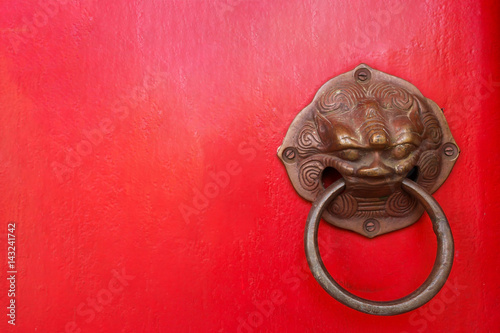 Red Chinese door.