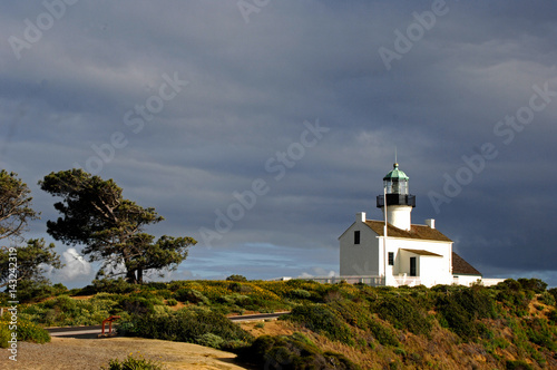 Old Point Loma lighthouse in San Diego California