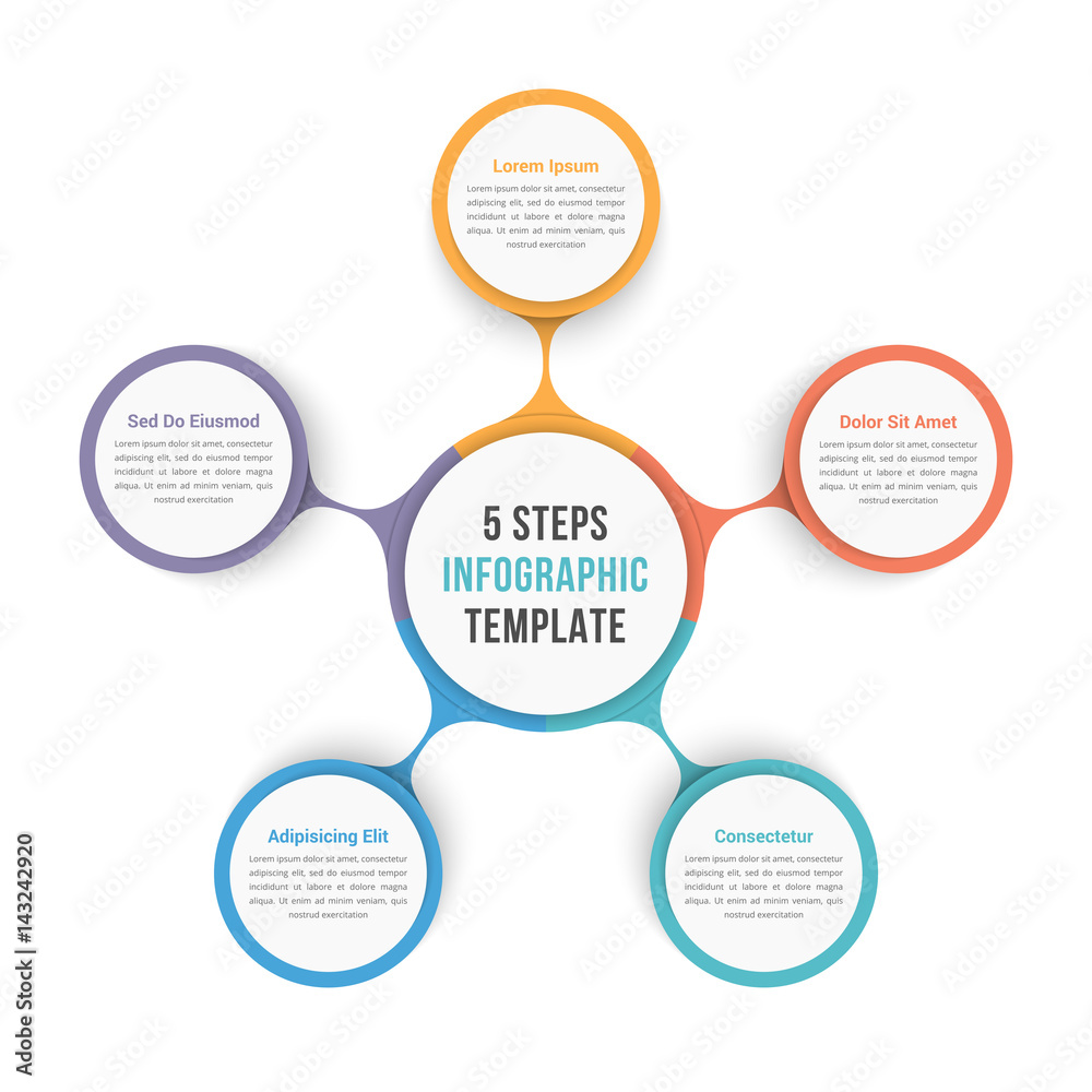 Circle Diagram with Five Steps Circle Diagram with Five Steps