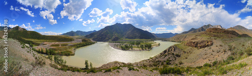 confluence of Chuya and Katun Rivers in Altai