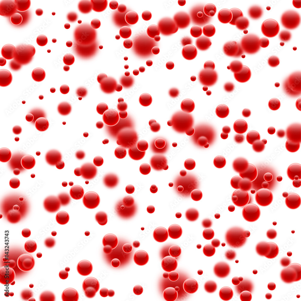 Red background with 3d bubbles. Red background with 3d bubbles.