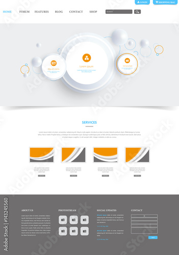 Modern Vector Website Template With Abstract Minimalistic Header Design photo