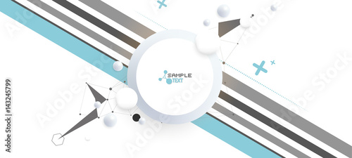 Abstract Vector Background with Bubbles and Low Polygon Lines.