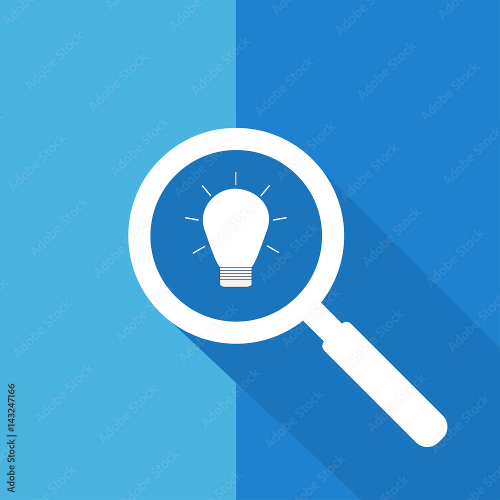 Search or Find idea Symbol / Icon / Sign with long shadow Search or Find idea Symbol / Icon / Sign with long shadow