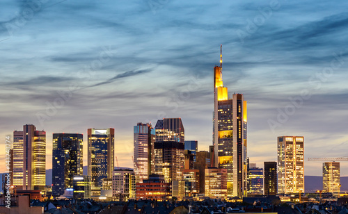 Frankfurt am Main skyline at night  Germany