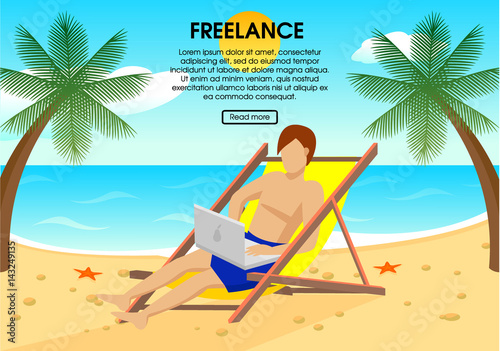Flat Freelance Concept