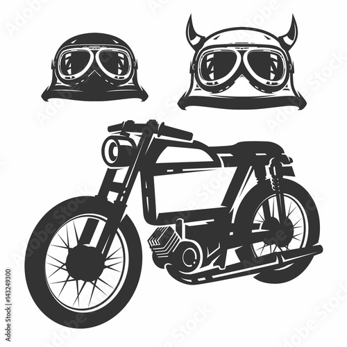 Set of motorcycle vintage for prints.