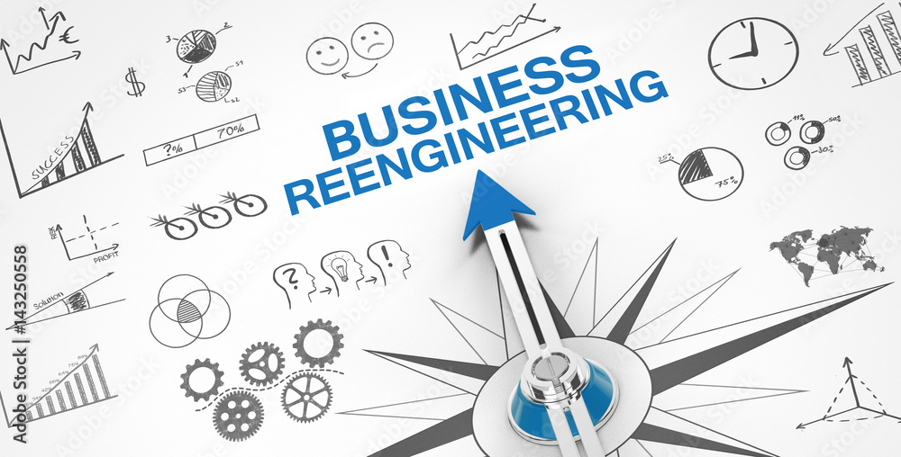 Business Reengineering / Compass - obrazy, fototapety, plakaty 
