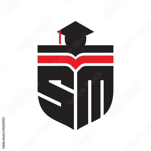 letter m and s logo vector. graduation logo. photo