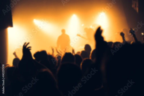 Blur defocused music concert crowd as abstract background