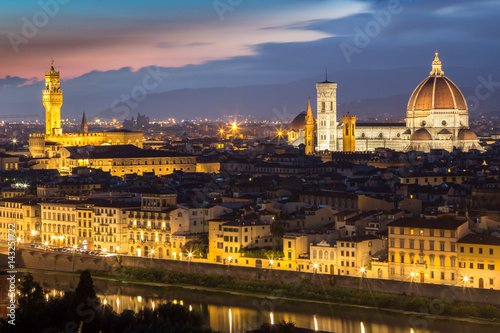 Panorama view of Florence after sunset from Piazzale Michelangelo © robertdering